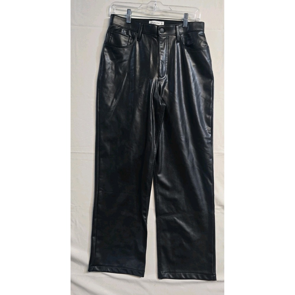Abercrombie & Fitch The Loose High Rise Faux Leather Pants Size 28/6 Curve Love